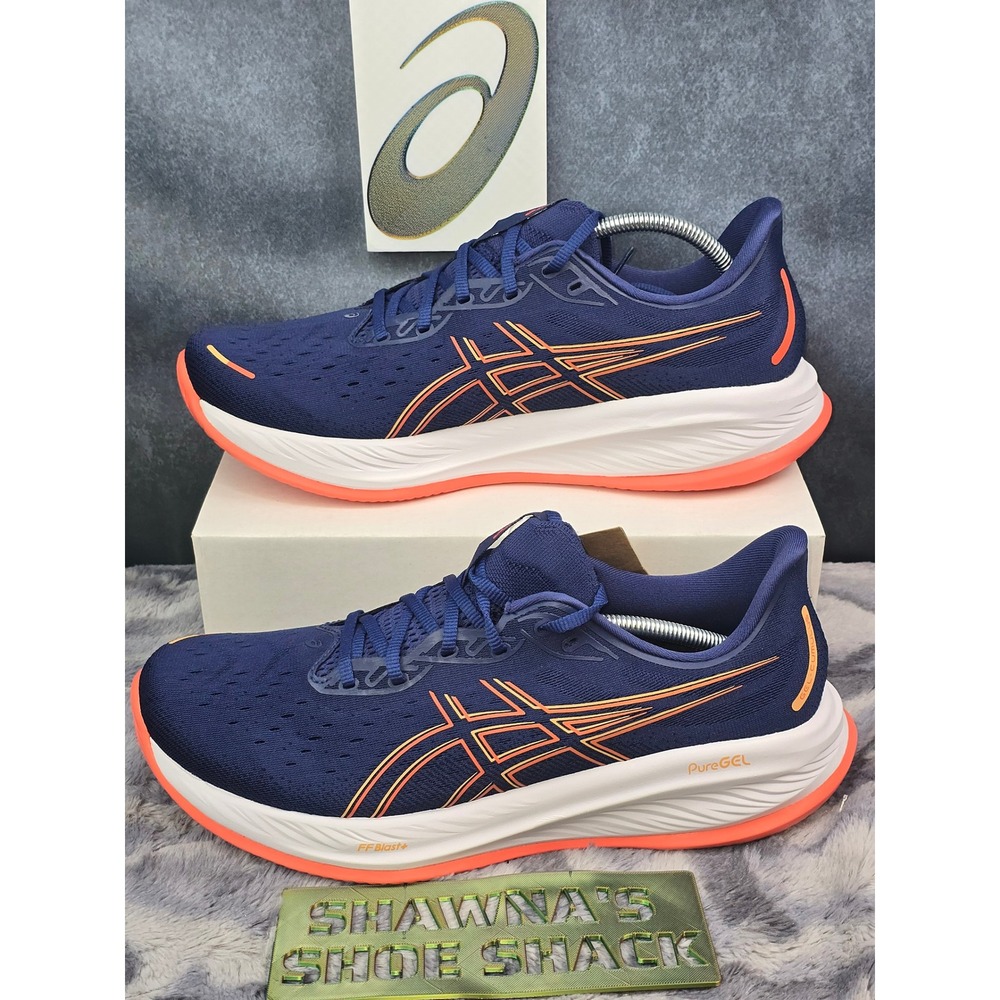 NWT Asics Gel-Cumulus 26 Indigo Blue Coral Reef Running Shoes Mens 12.5